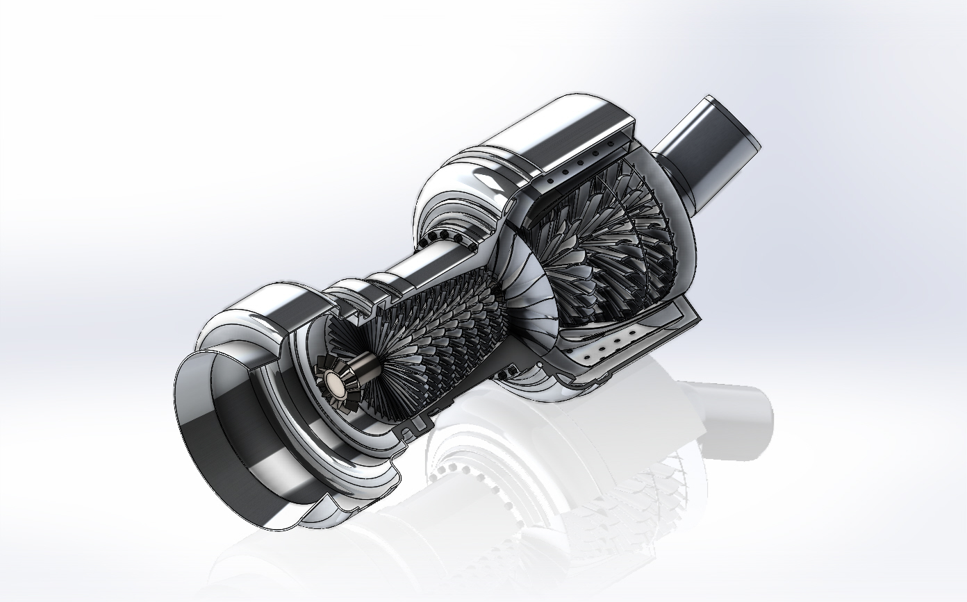 喷气推进发动机简易剖面